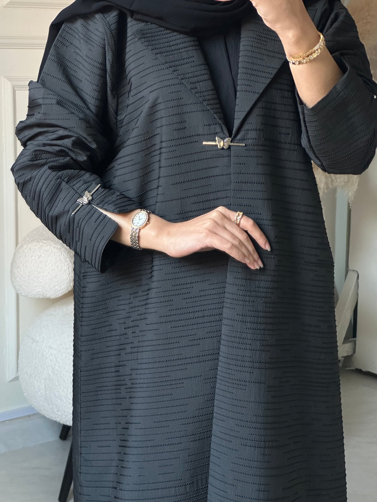 C 0850 Black Coat Abaya