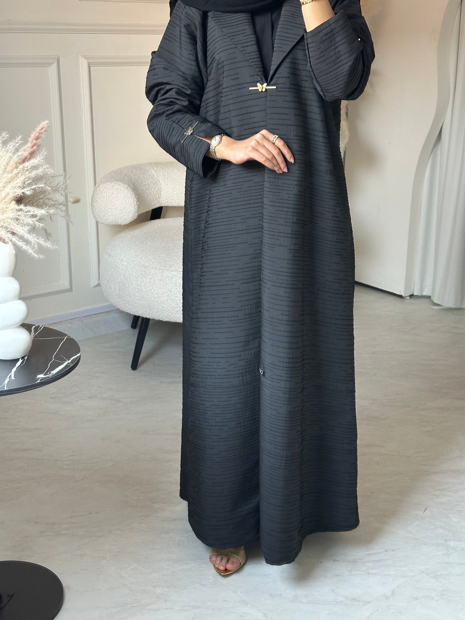 C 0850 Black Coat Abaya