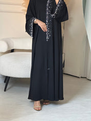 C 0851 Black Beaded Abaya