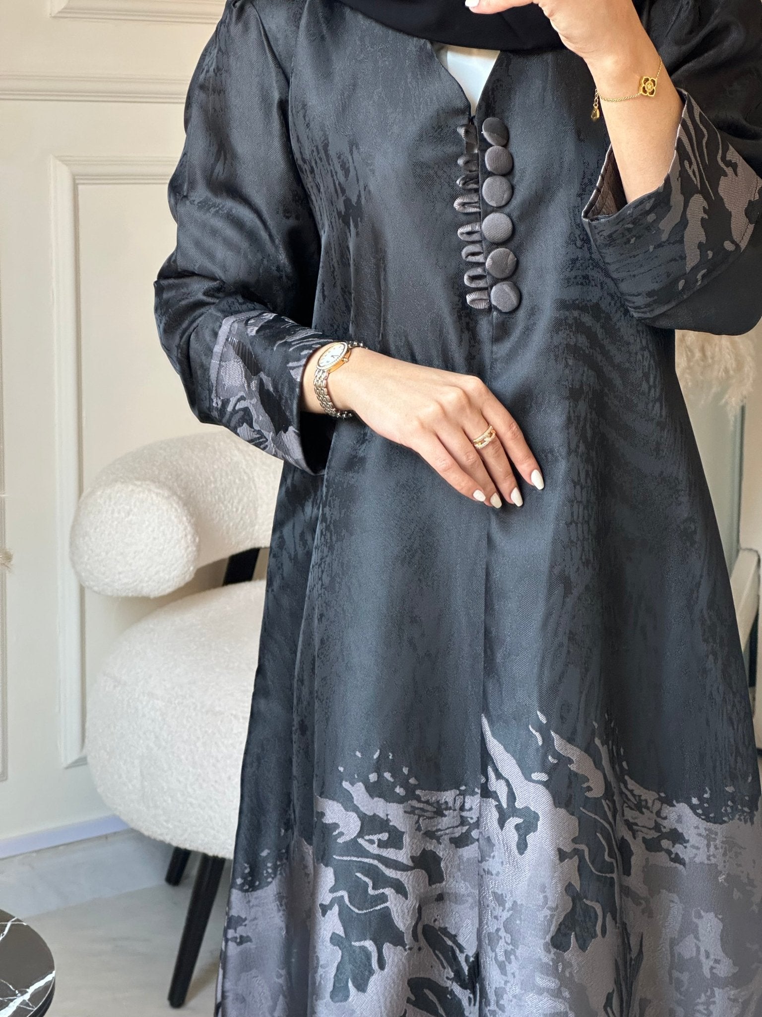 C 0855 - 01 Rose Gold Kloosh Abaya