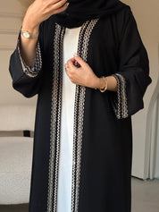 C 0858 Black Beaded Abaya