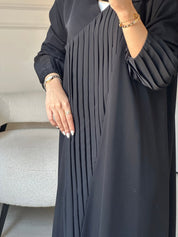 C 0859 Black Pleated Abaya