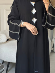 C 0862 Black Beaded Abaya
