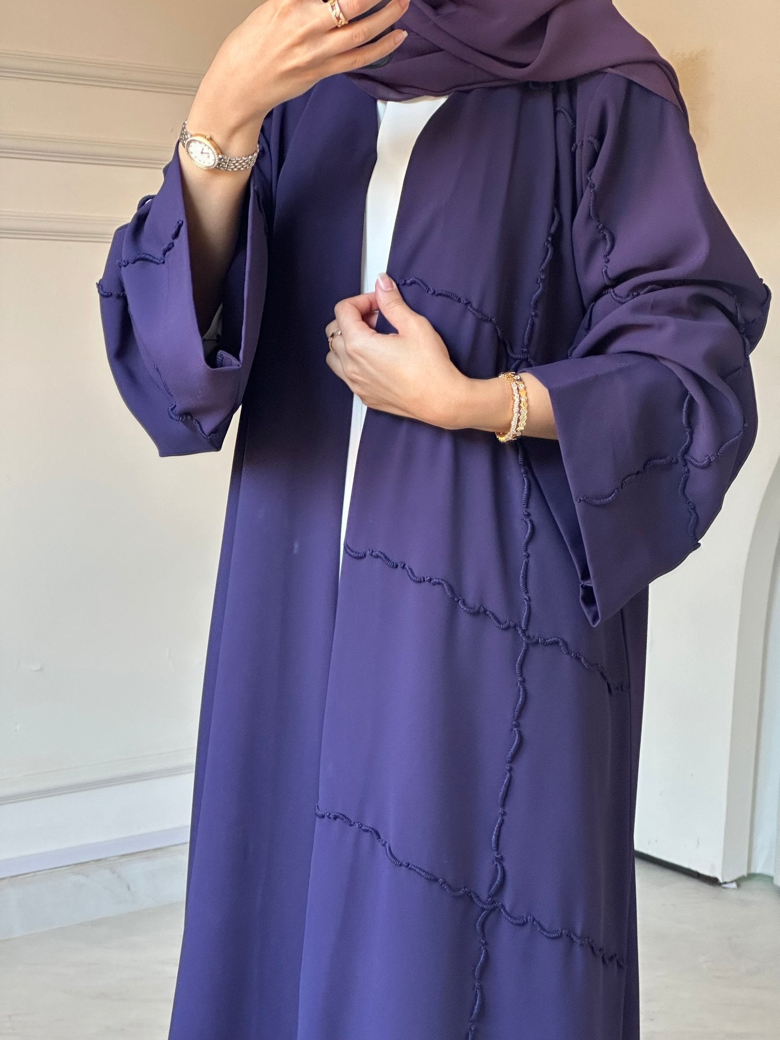 C 0882 Dark Purple Abaya