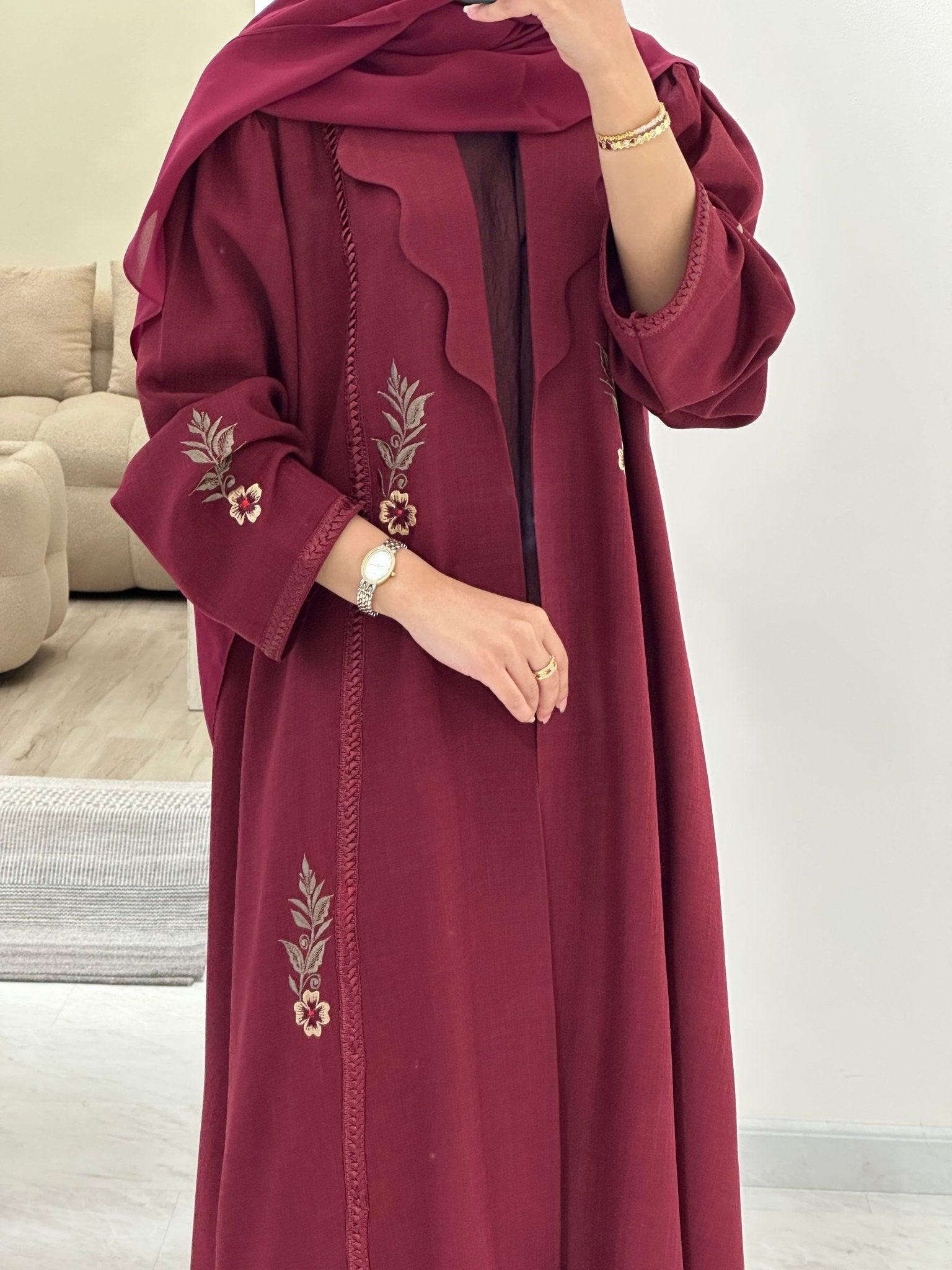 C 0884 Red Eid Abaya