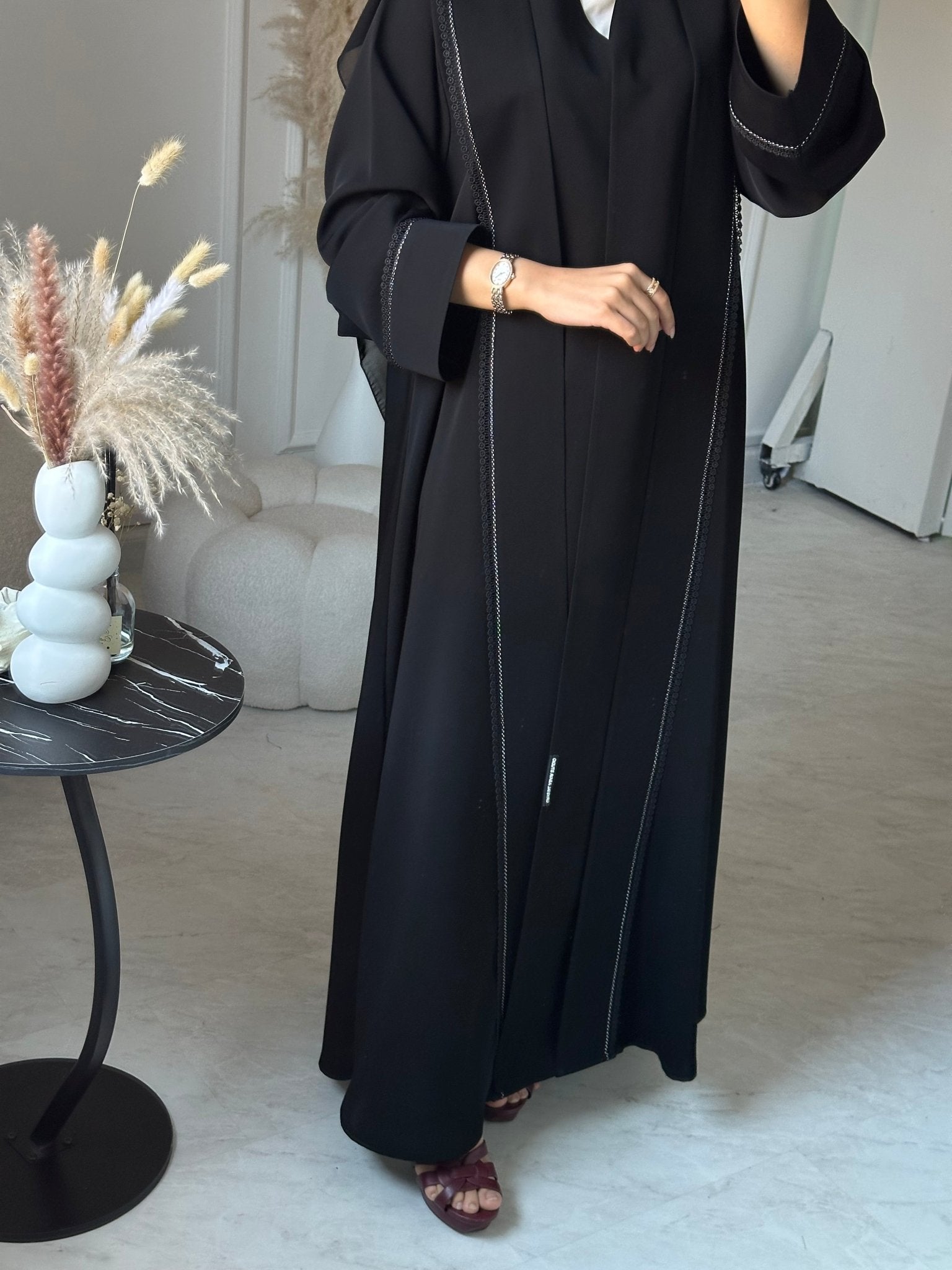C 0891 Black Lace Abaya