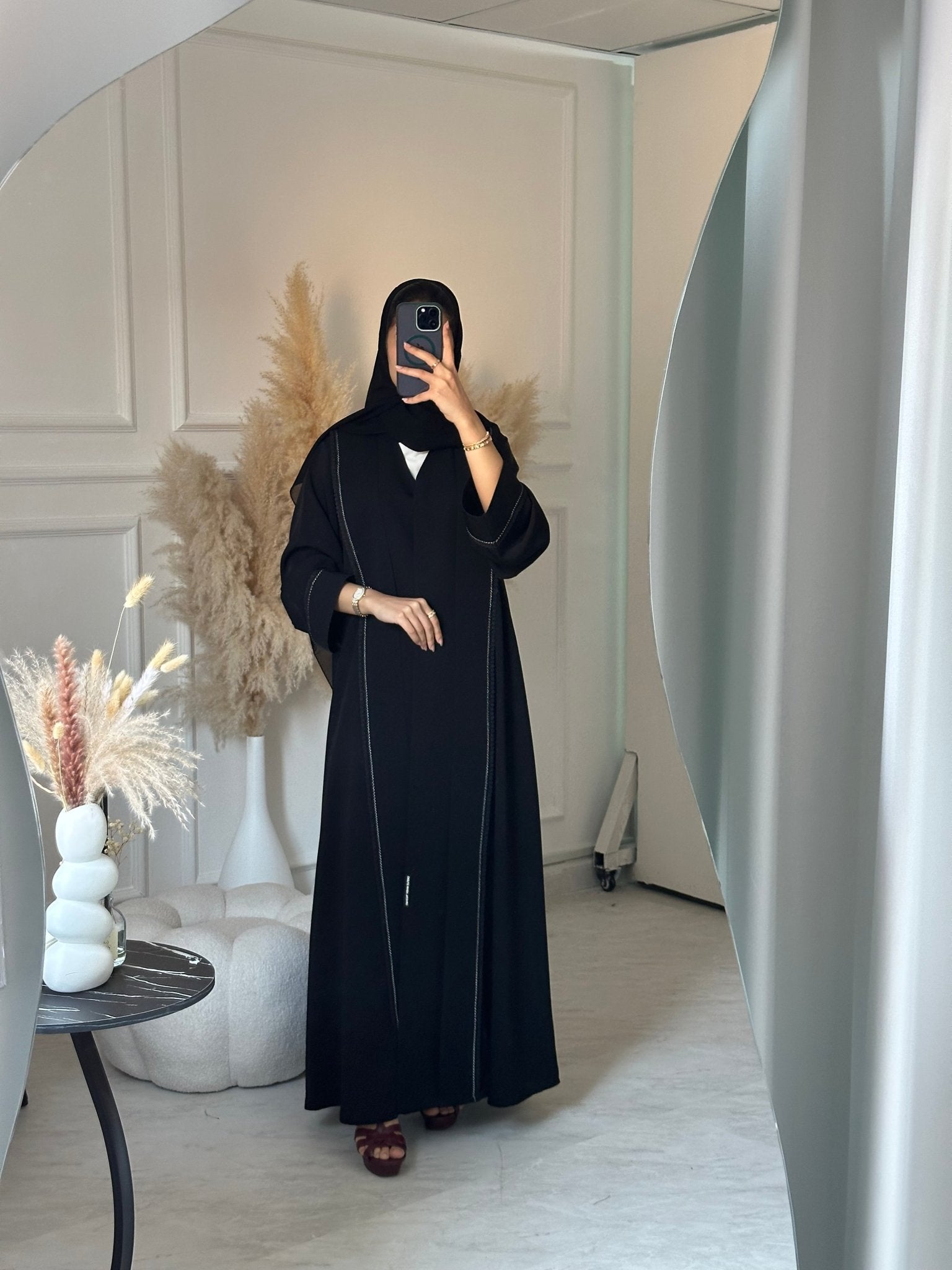 C 0891 Black Lace Abaya