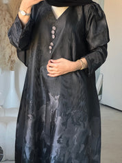 C 0894 Grey Jacquard Abaya