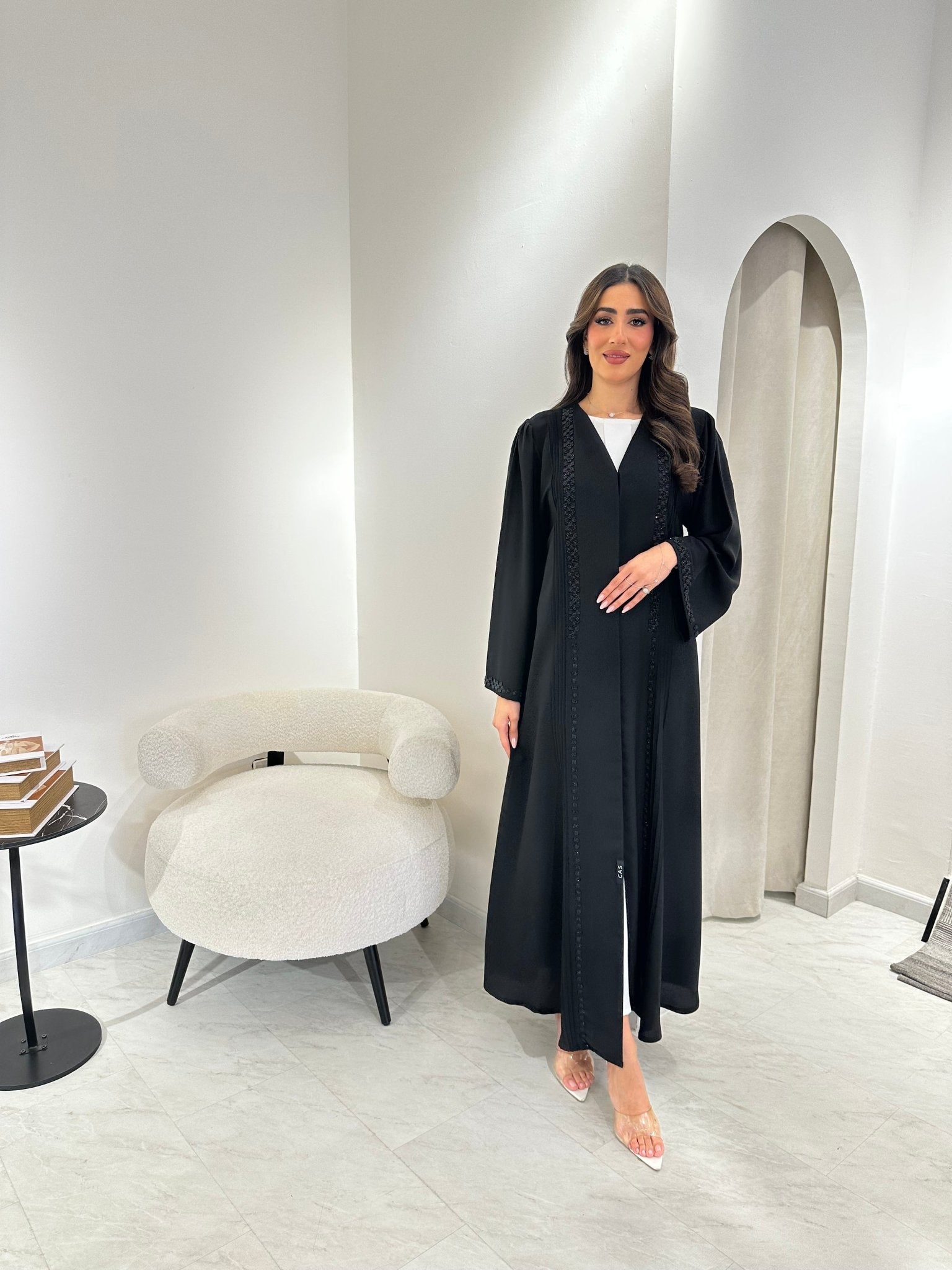 C 0904 Black Beaded Abaya