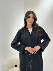 C 0906 Black Beaded Abaya