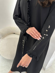 C 0906 Black Beaded Abaya