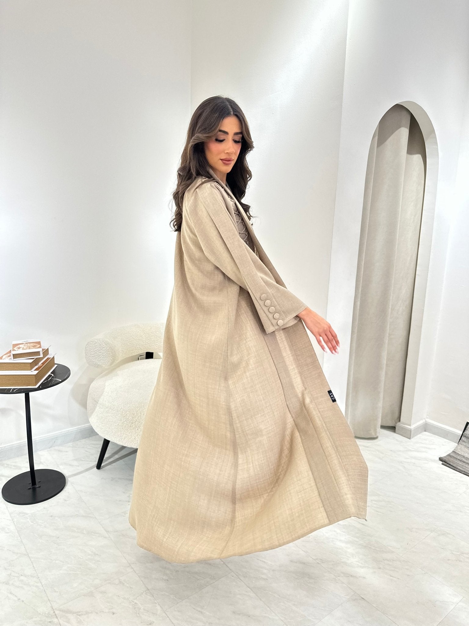 C 0910 Beige Eid Abaya