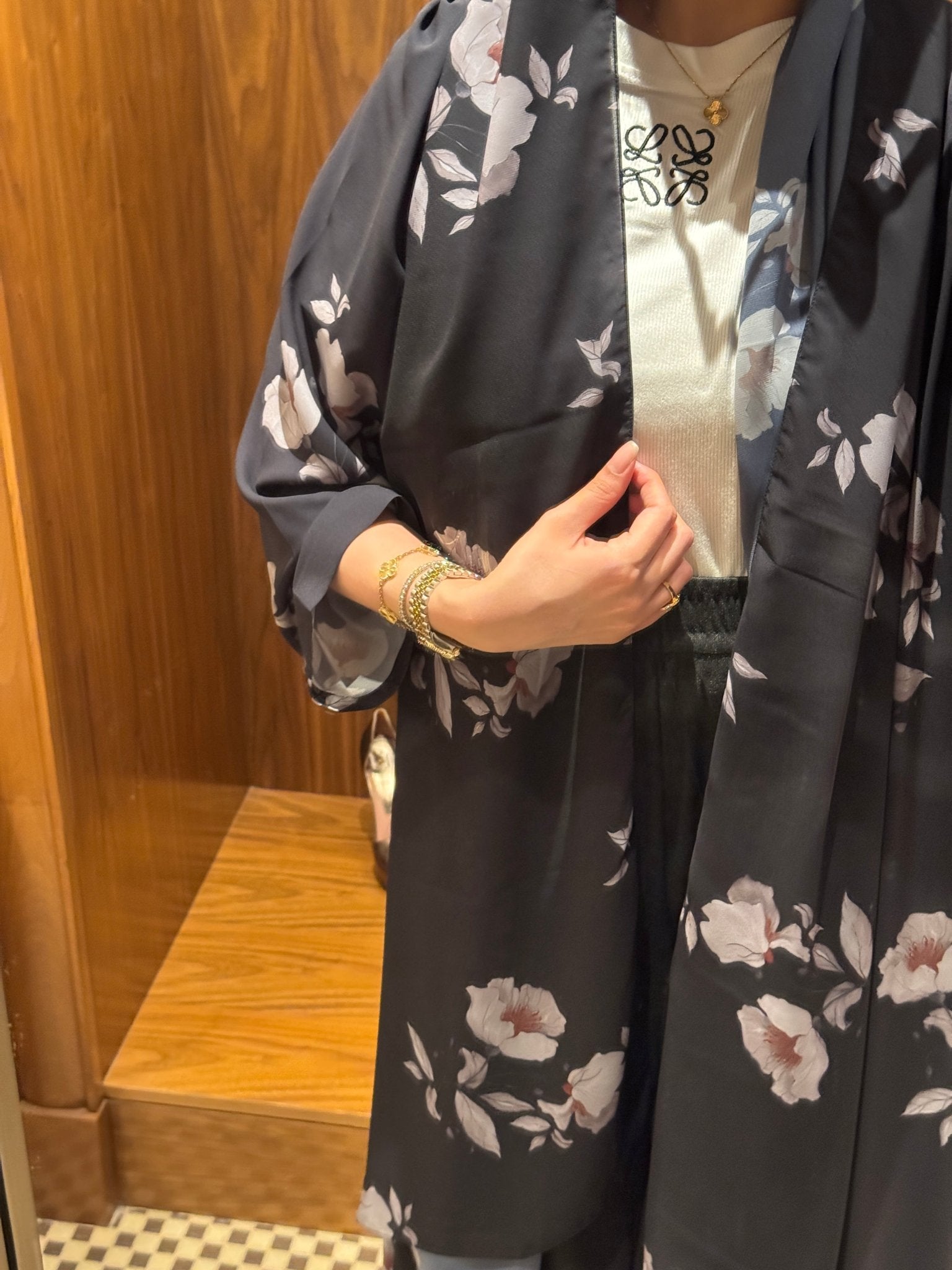 C 0917 Floral Printed Abaya