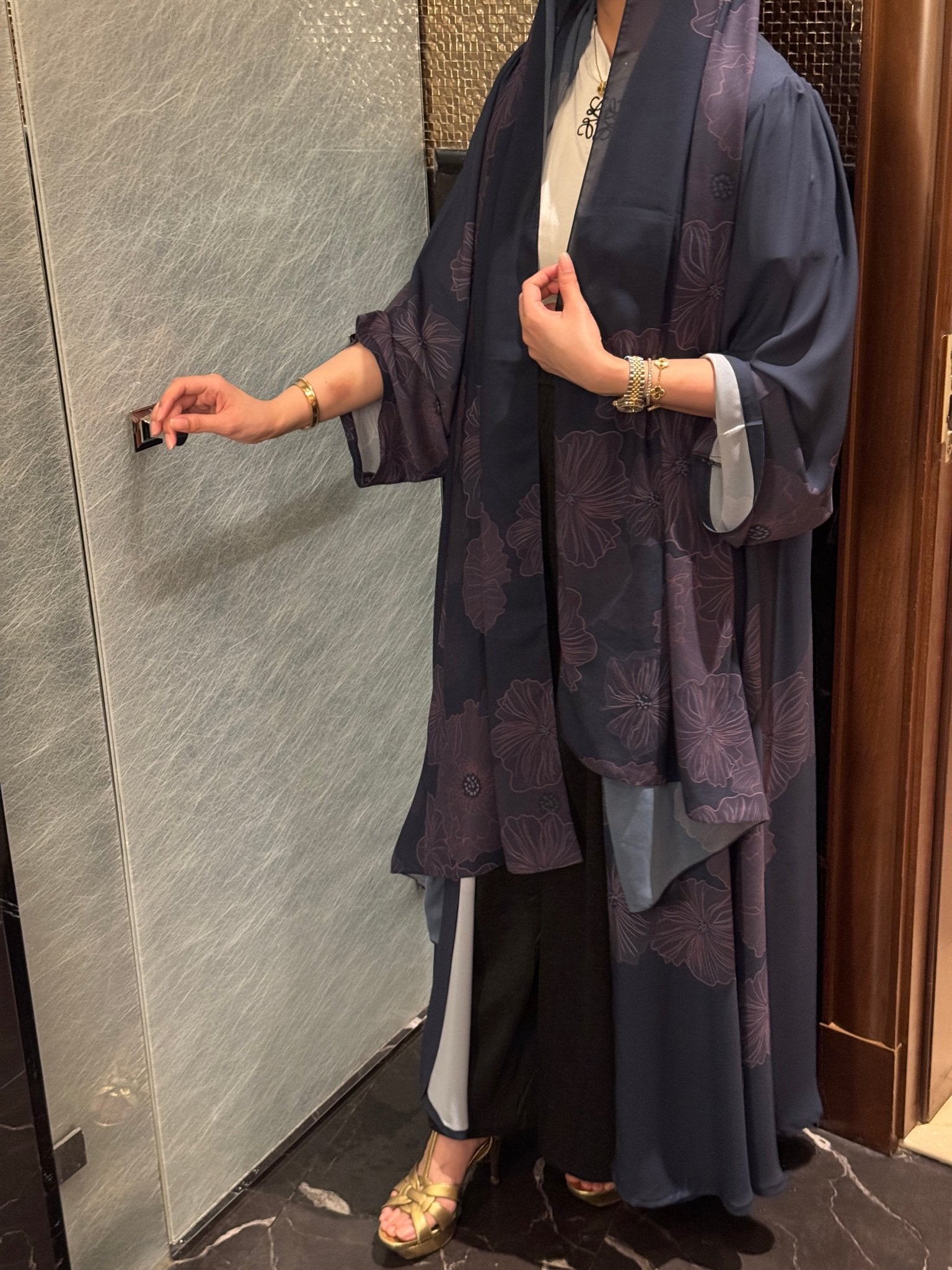 C 0918 Floral Printed Abaya