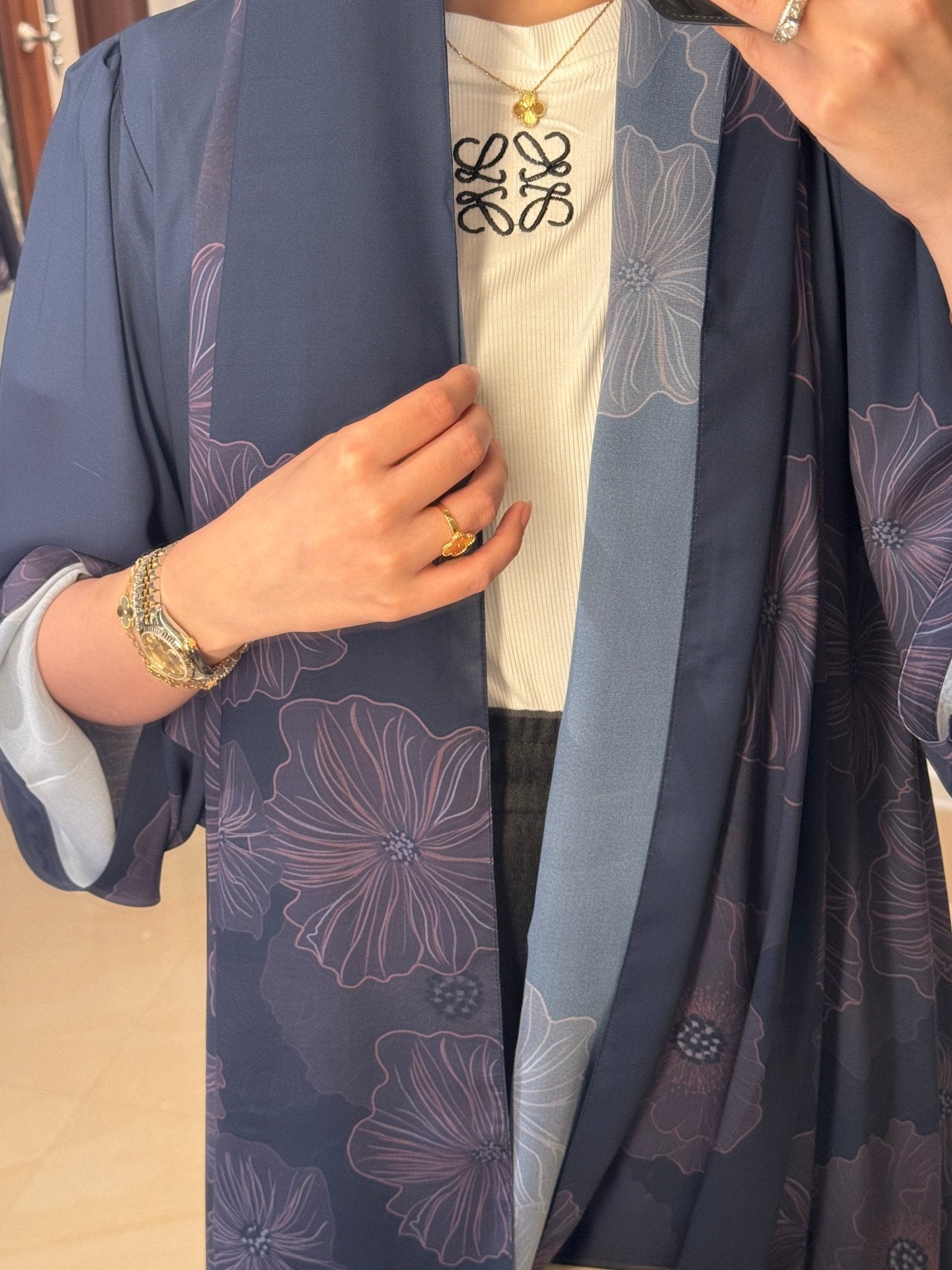 C 0918 Floral Printed Abaya