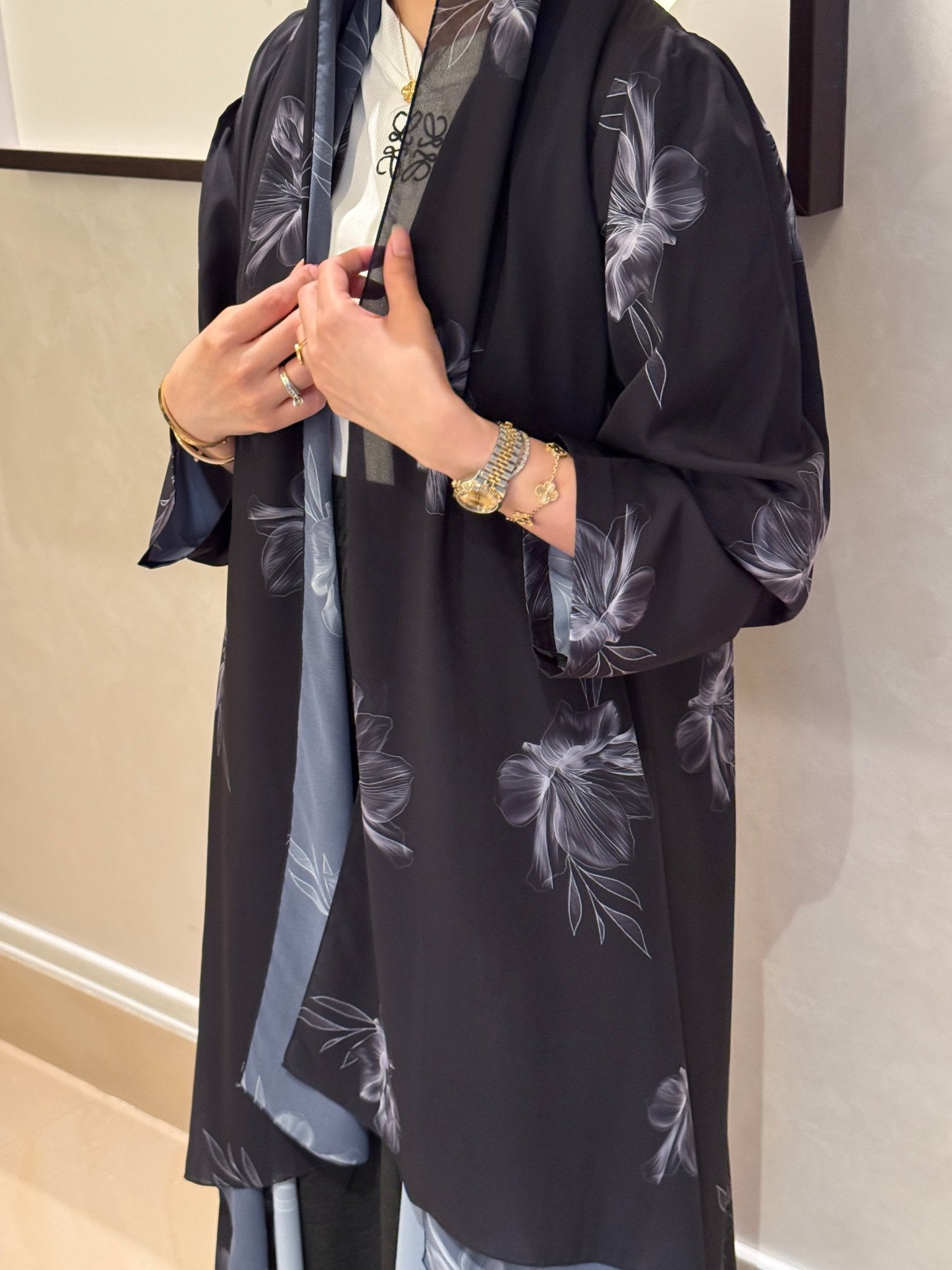 C 0919 Floral Printed Abaya