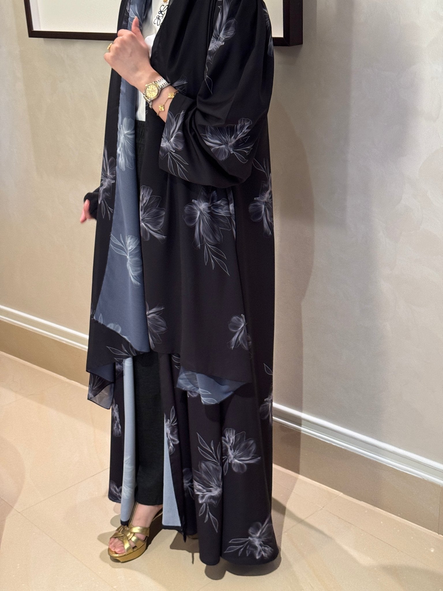 C 0919 Floral Printed Abaya