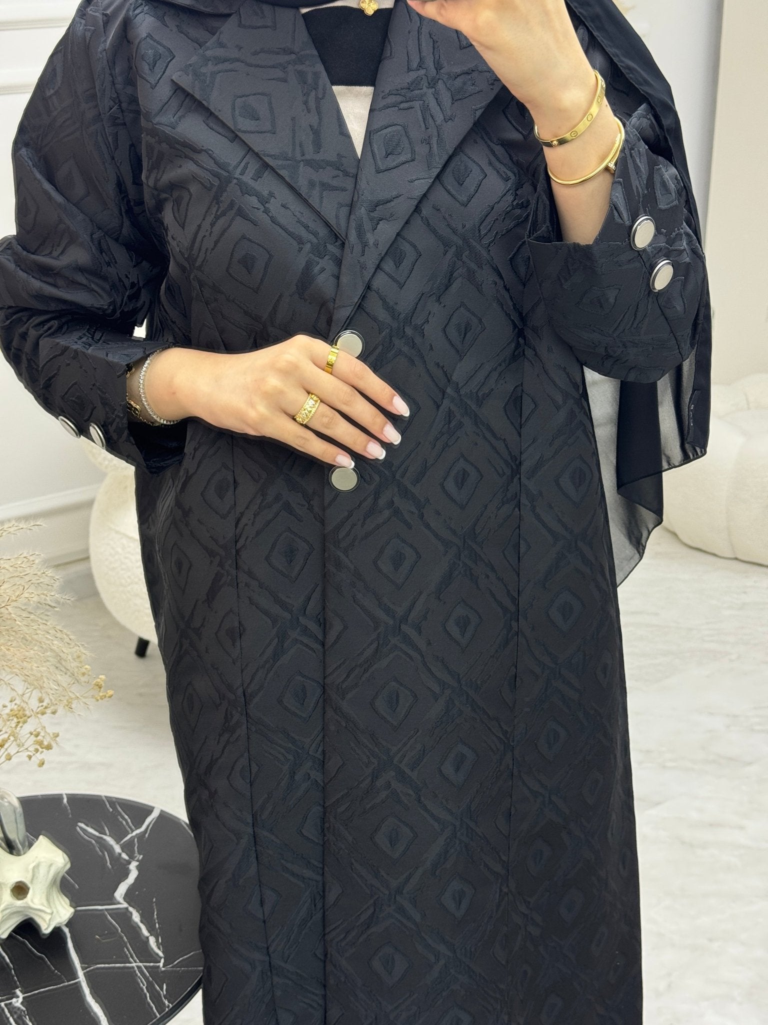 C 0937 Black Coat Abaya