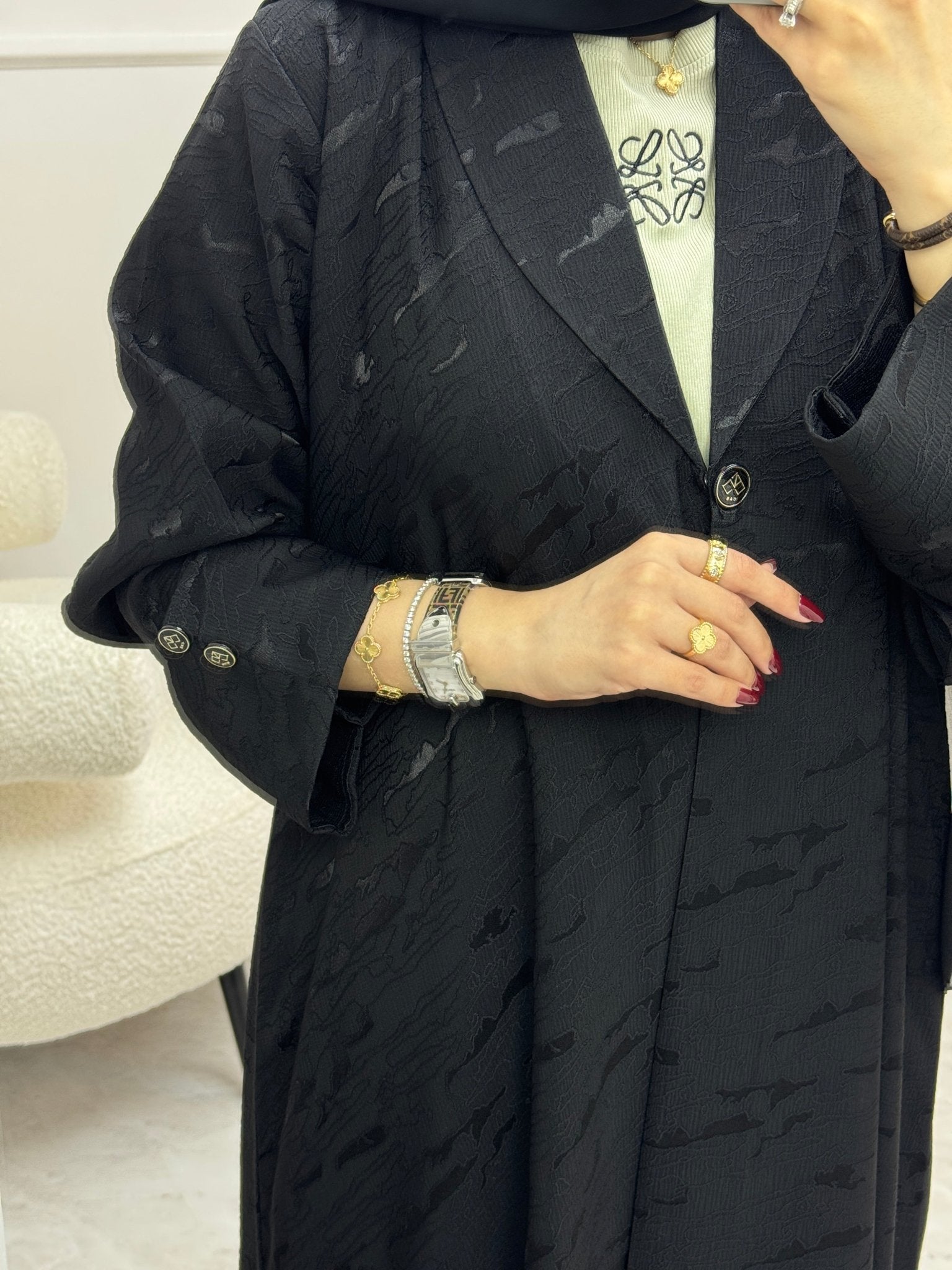 C 0991 Black Coat Abaya
