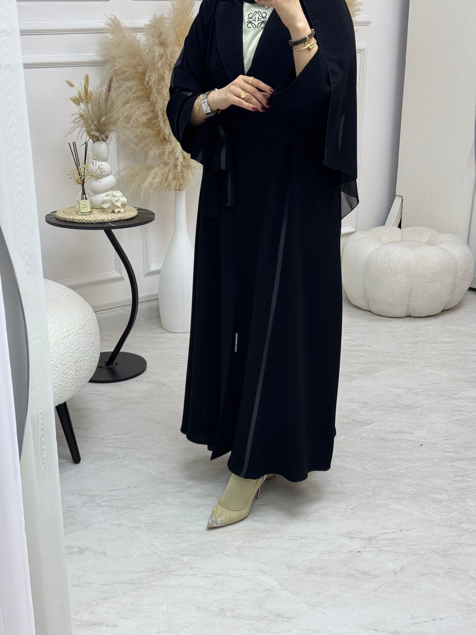 C 0993 Black Overlap Abaya
