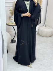 C 0996 Black Printed Abaya