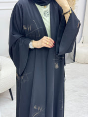 C 0996 Black Printed Abaya