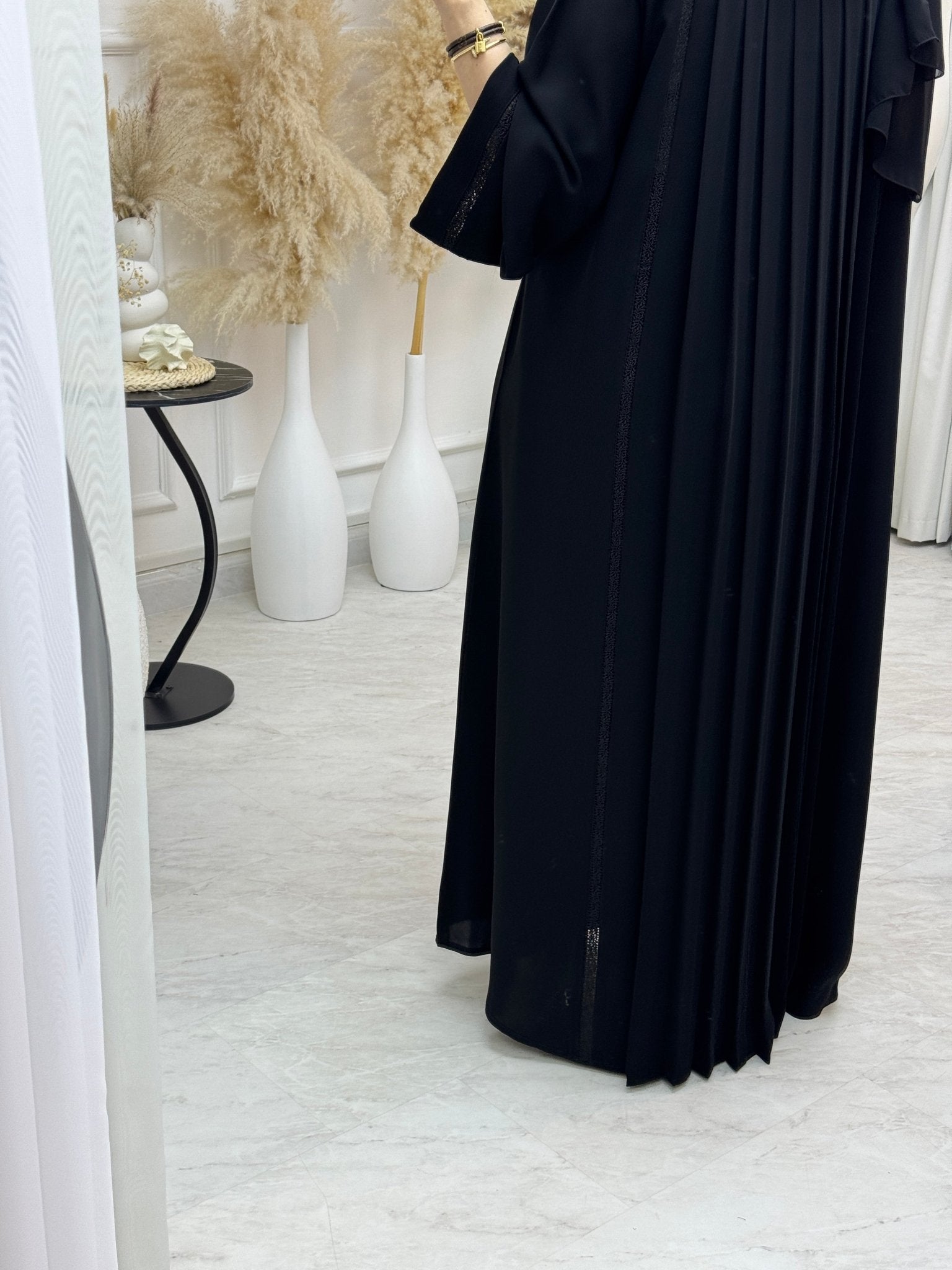 C 0997 Black Lace Abaya