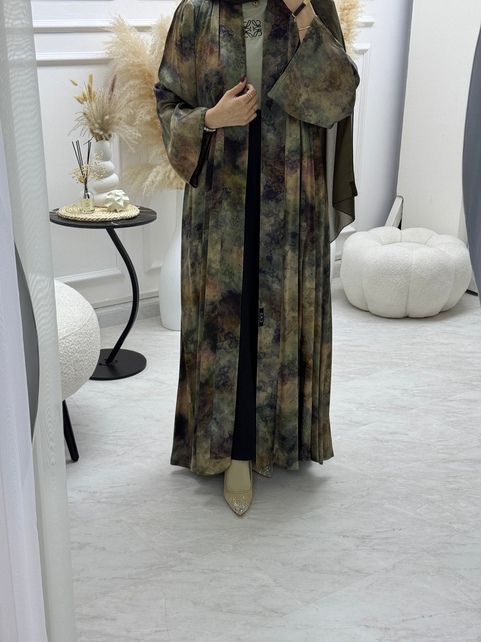 C 1002 - 02 Multi Color Printed Abaya