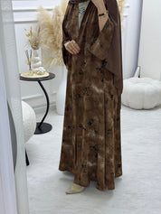 C 1003 - 02 Tan Printed Abaya
