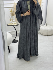 C 1004 - 02 Grey Printed Abaya