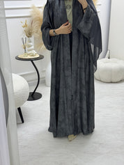 C 1004 - 02 Grey Printed Abaya