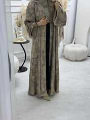C 1004 - 03 Beige Printed Abaya