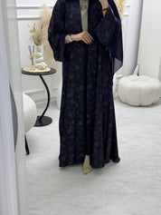 C 1005 - 02 Dark Blue Printed Abaya
