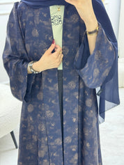 C 1005 - 02 Dark Blue Printed Abaya