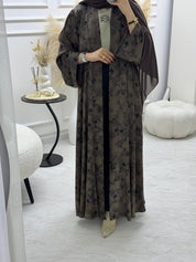 C 1007 - 05 Brown Printed Abaya