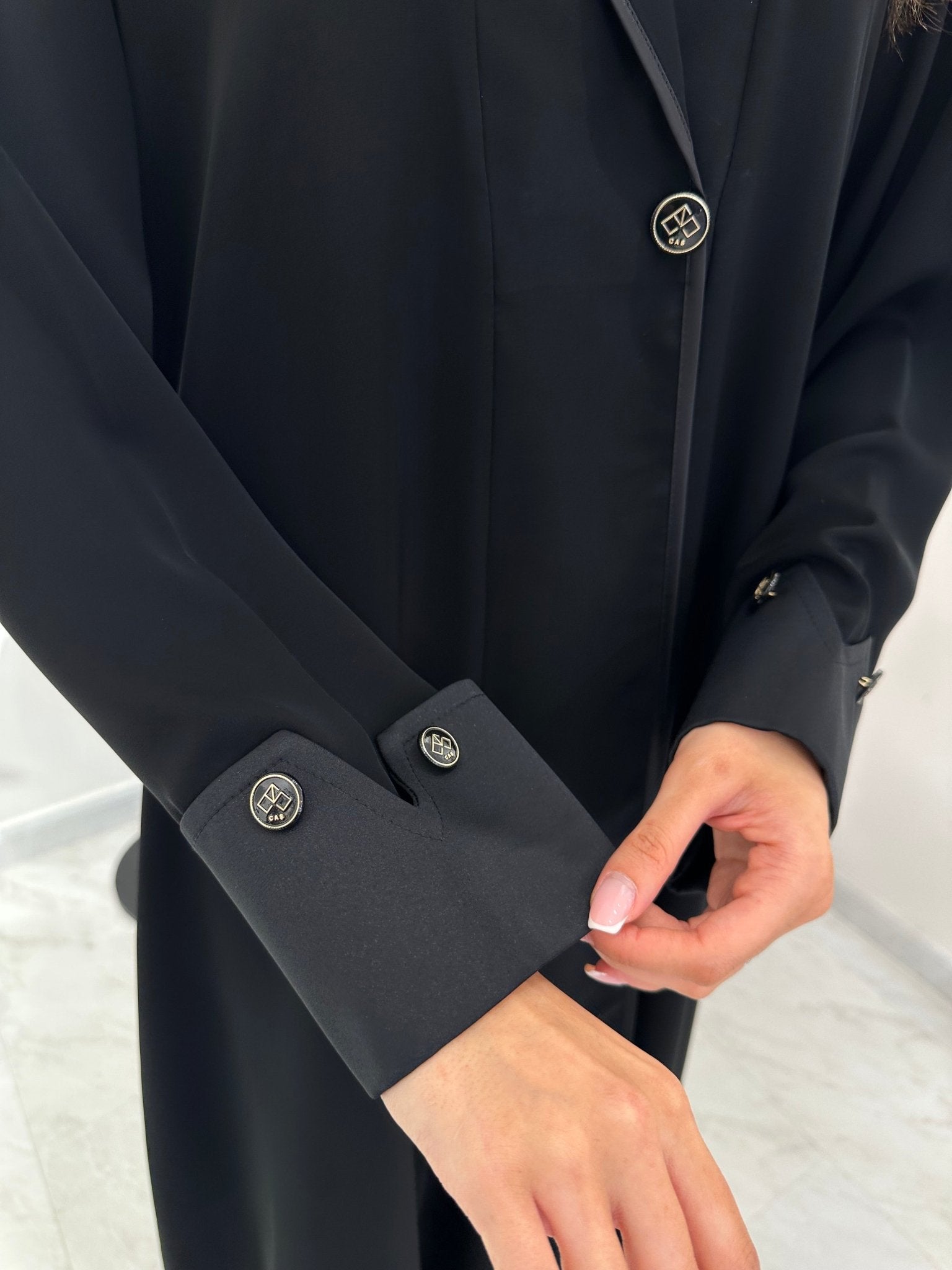 C 1020 Black Coat Abaya