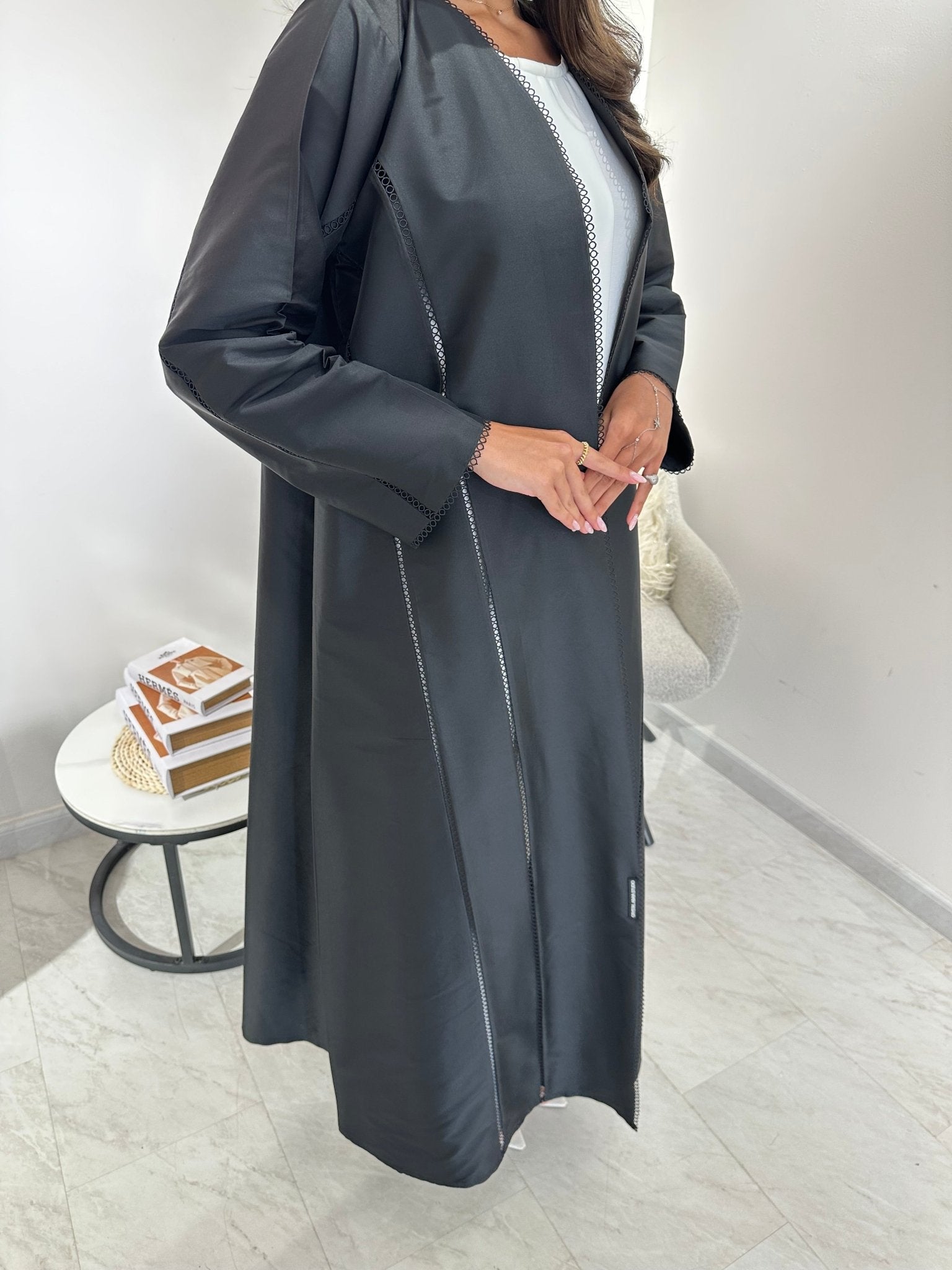 C 1034 Black Lace Abaya
