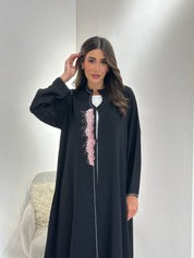 C 1037 Black Embroidered Abaya