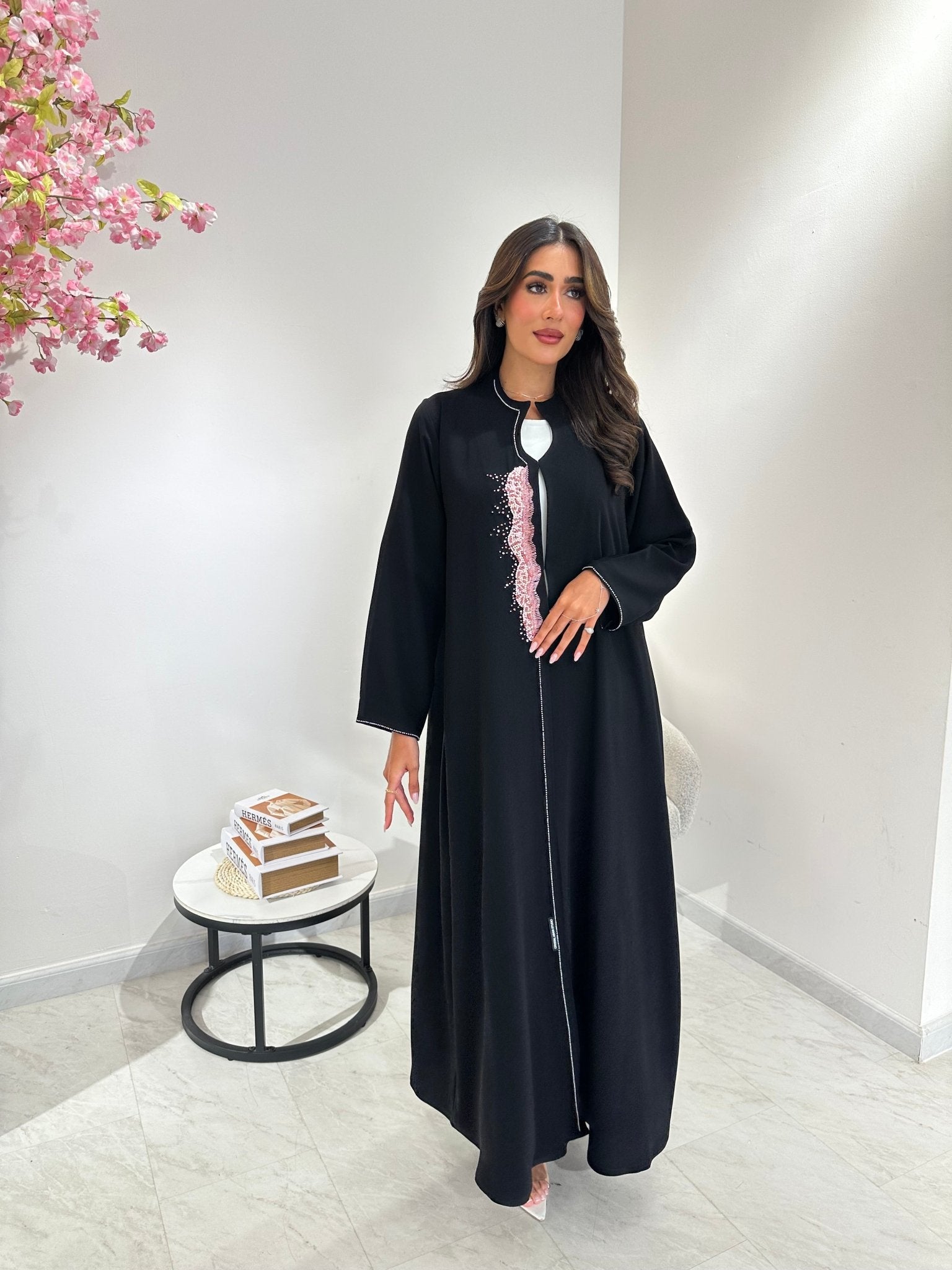 C 1037 Black Embroidered Abaya