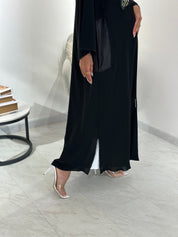 C 1040 Black Embroidered Abaya