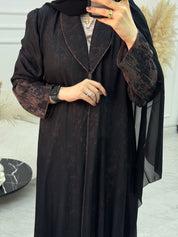 C 1085 - 03 Brown Black Printed Abaya