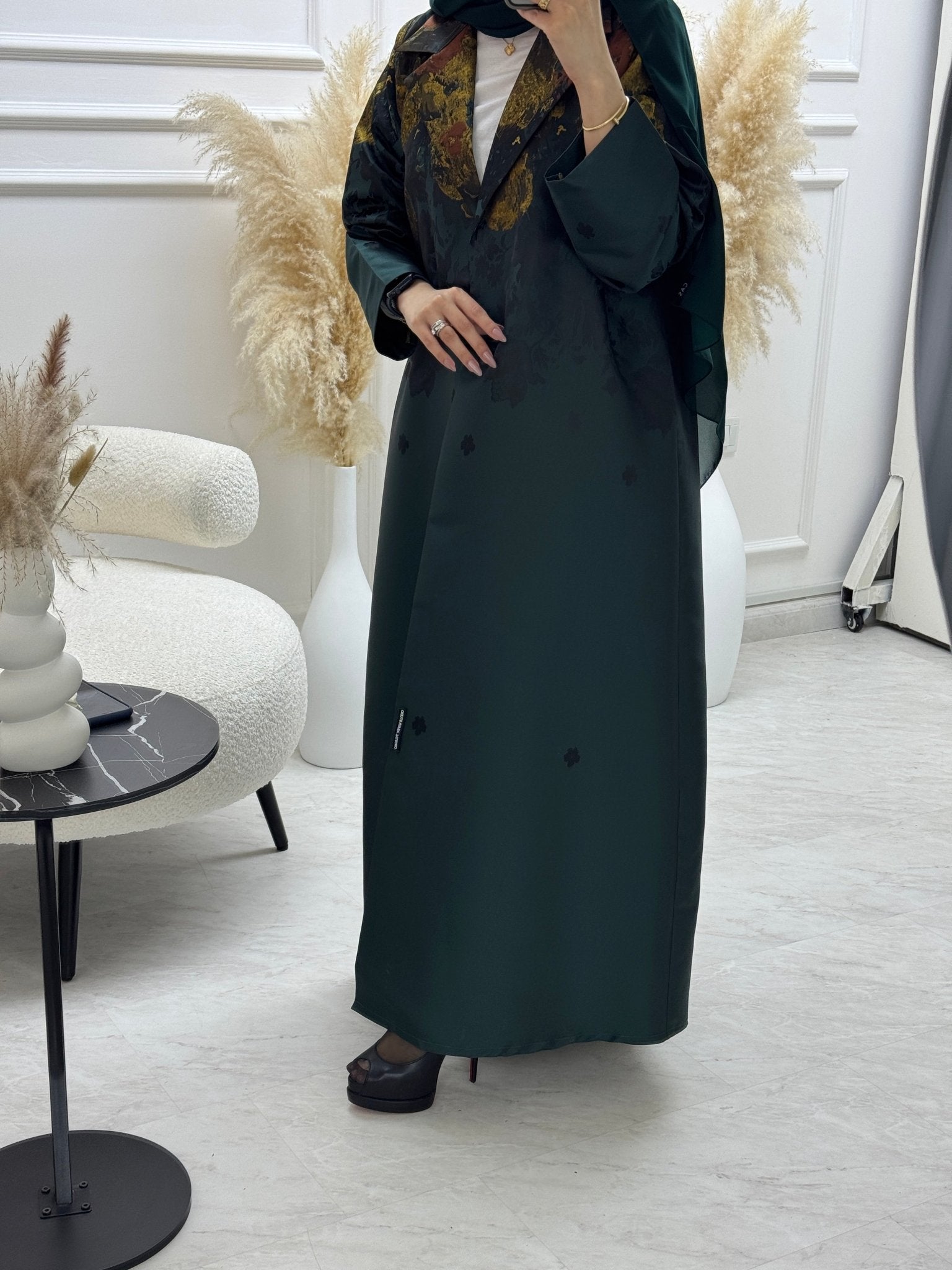 C 1102 Green Coat Abaya