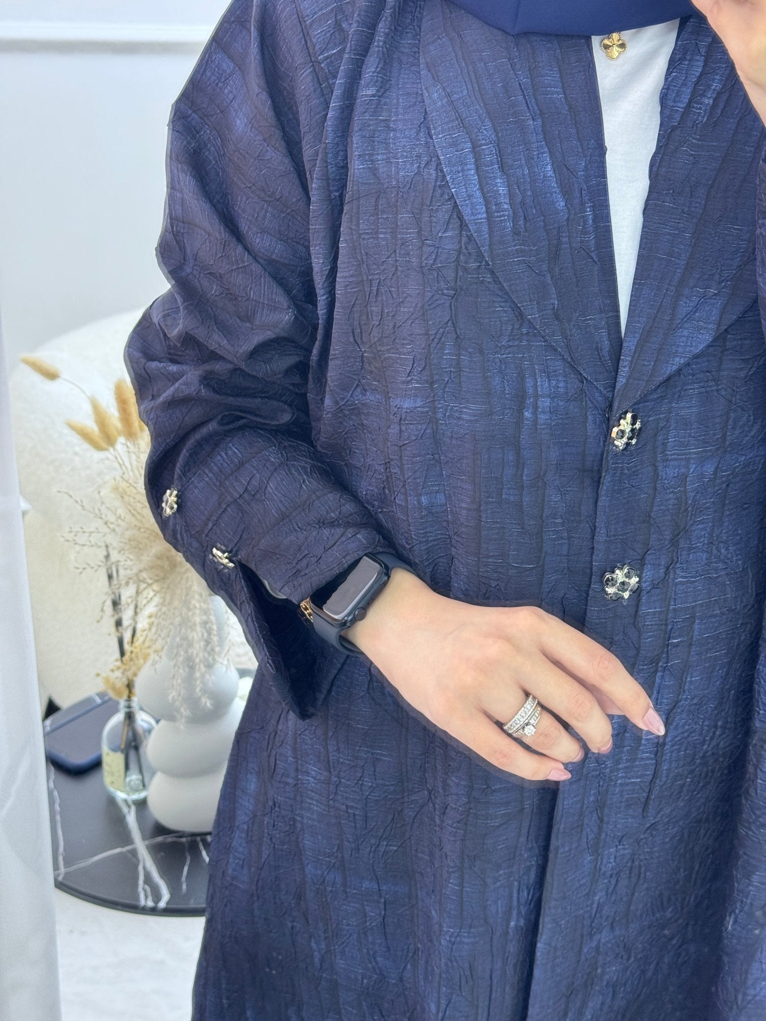 C 1104 - 01 Navy Blue Coat Abaya