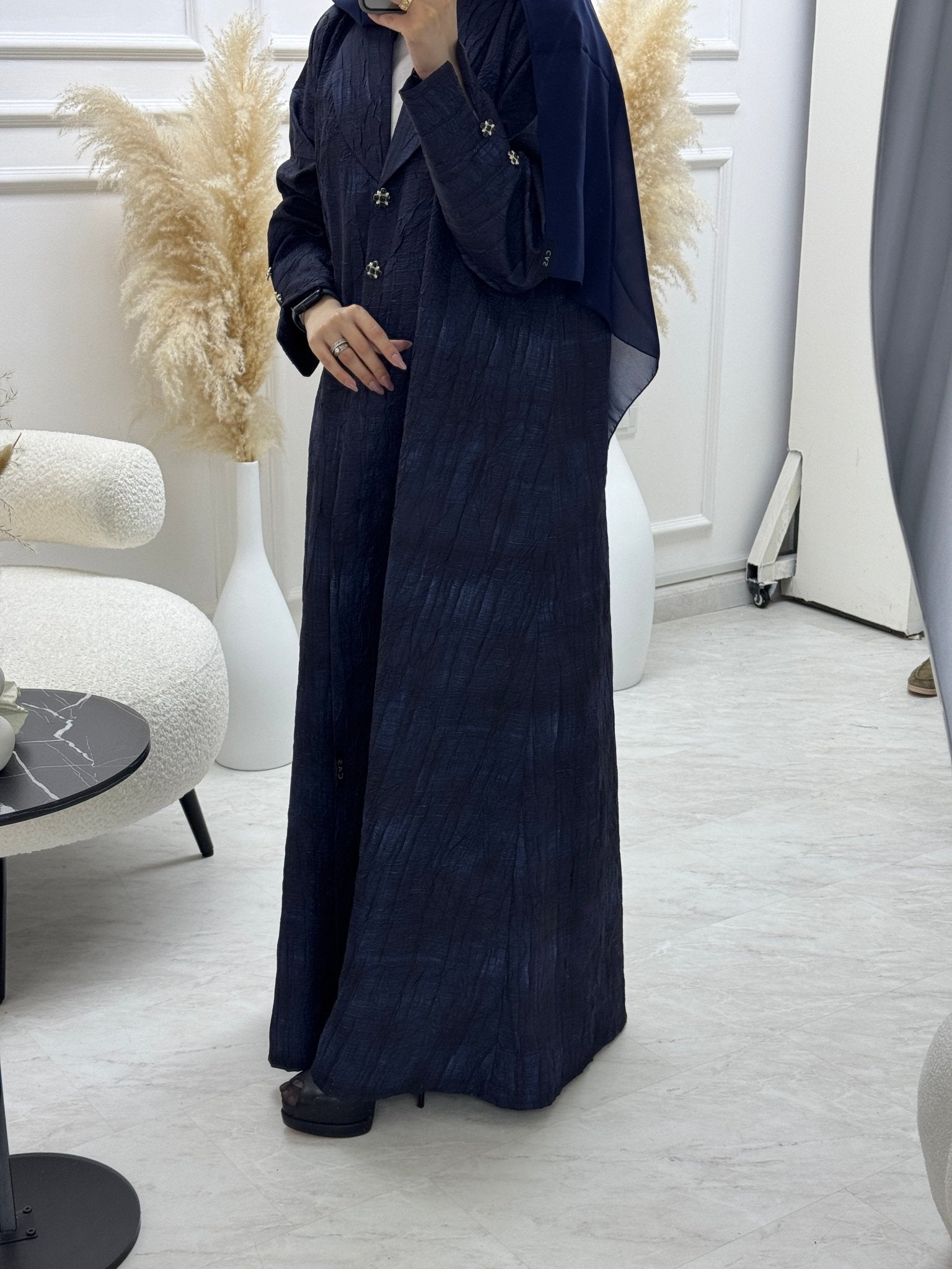 C 1104 - 01 Navy Blue Coat Abaya