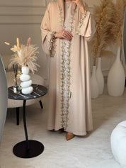 C 1105 Butter Milk Lace Abaya