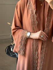 C 1107 Terracotta Lace Abaya
