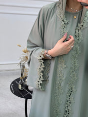 C 1109 Sweet Mint Lace Abaya