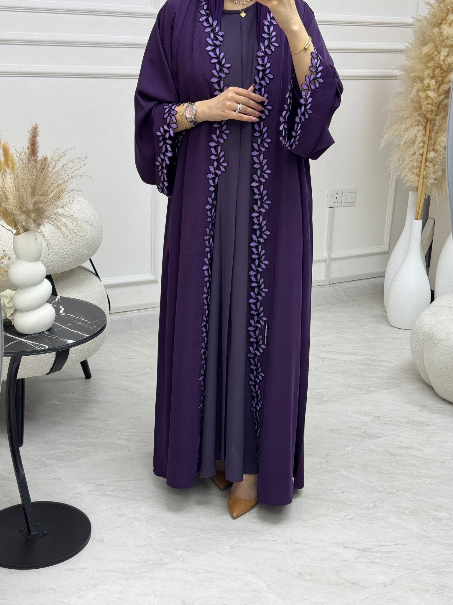 C 1110 - 02 Grape Lace Abaya