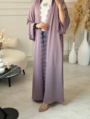 C 1129 Lilac Lace Abaya