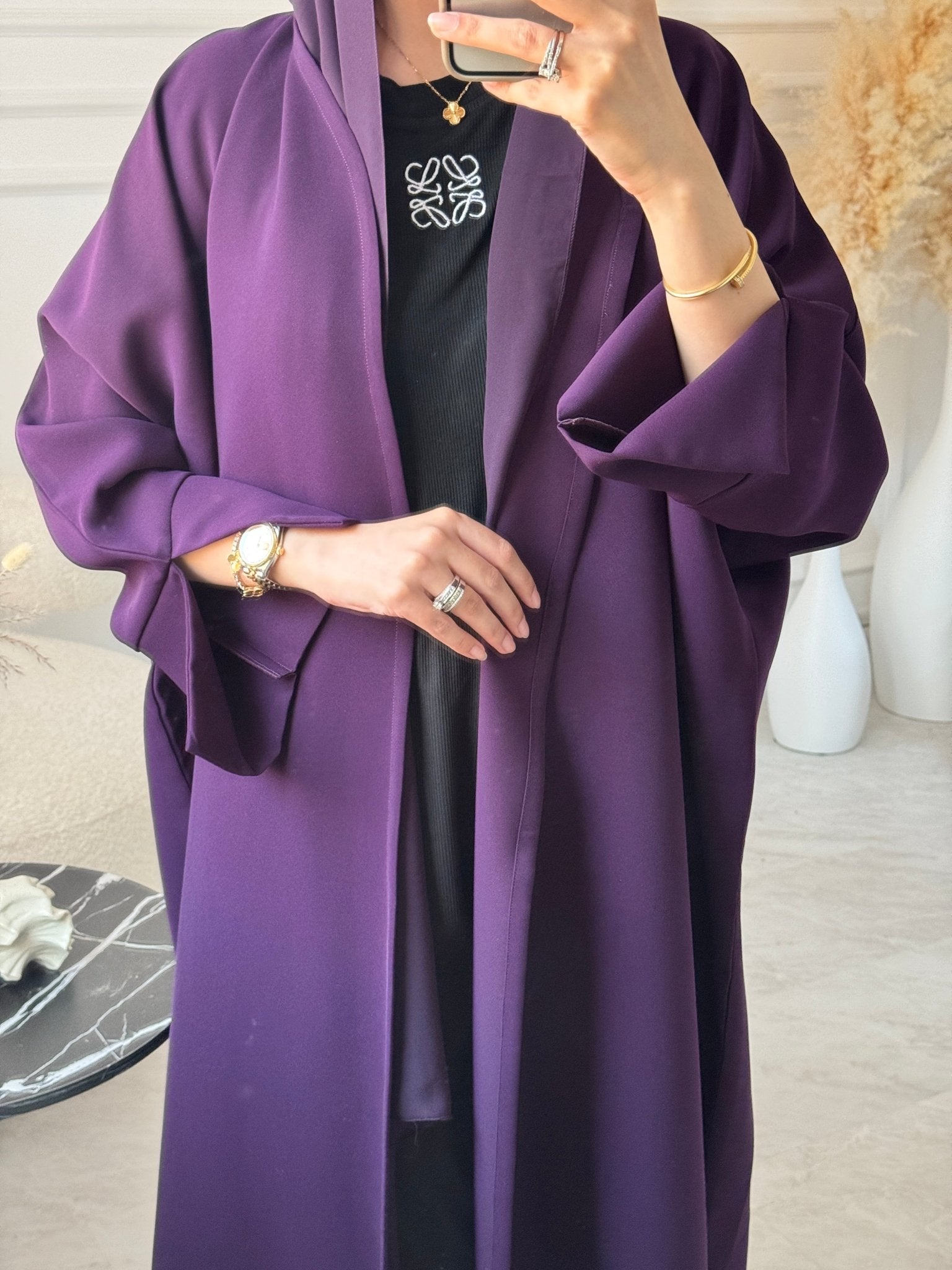 C 1133 Indigo Purple Bisht Abaya